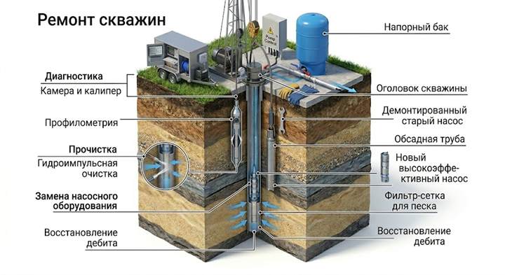Ремонт скважин в Воскресенске